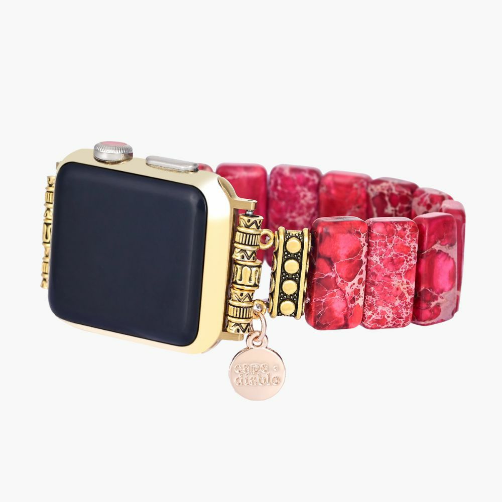 Apple Watch Straps | Scarlet Tibetan Jasper Stretch Apple Watch Strap Apple Watch Straps Apple Watch Straps