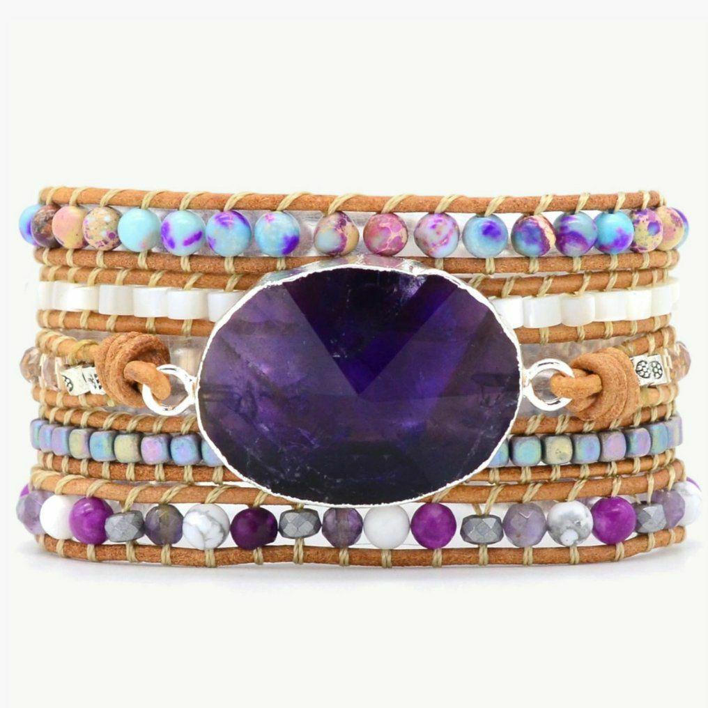 Bracelets | Amethyst Silver Protection Wrap Bracelet Bracelets Bracelets