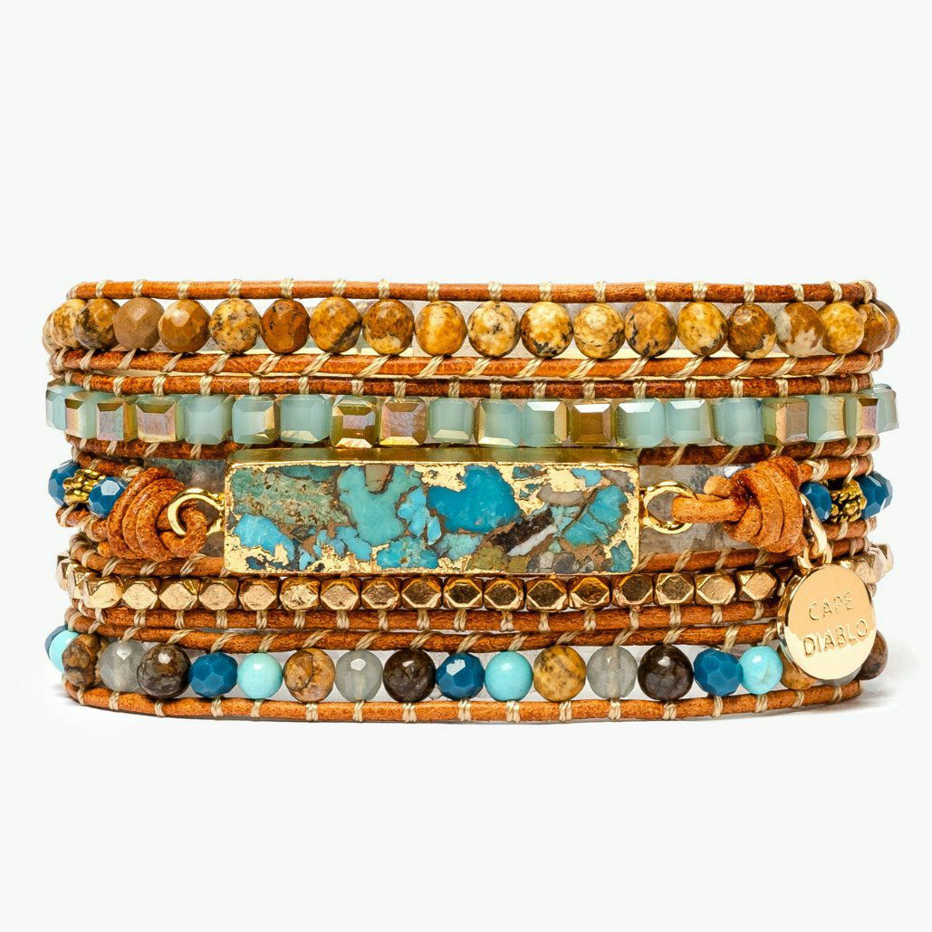 Bracelets | Golden Ocean Turquoise Wrap Bracelets Bracelets