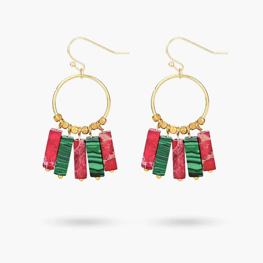 Earrings | Jolly Poinsettia Hues Dangle Earrings Earrings Earrings