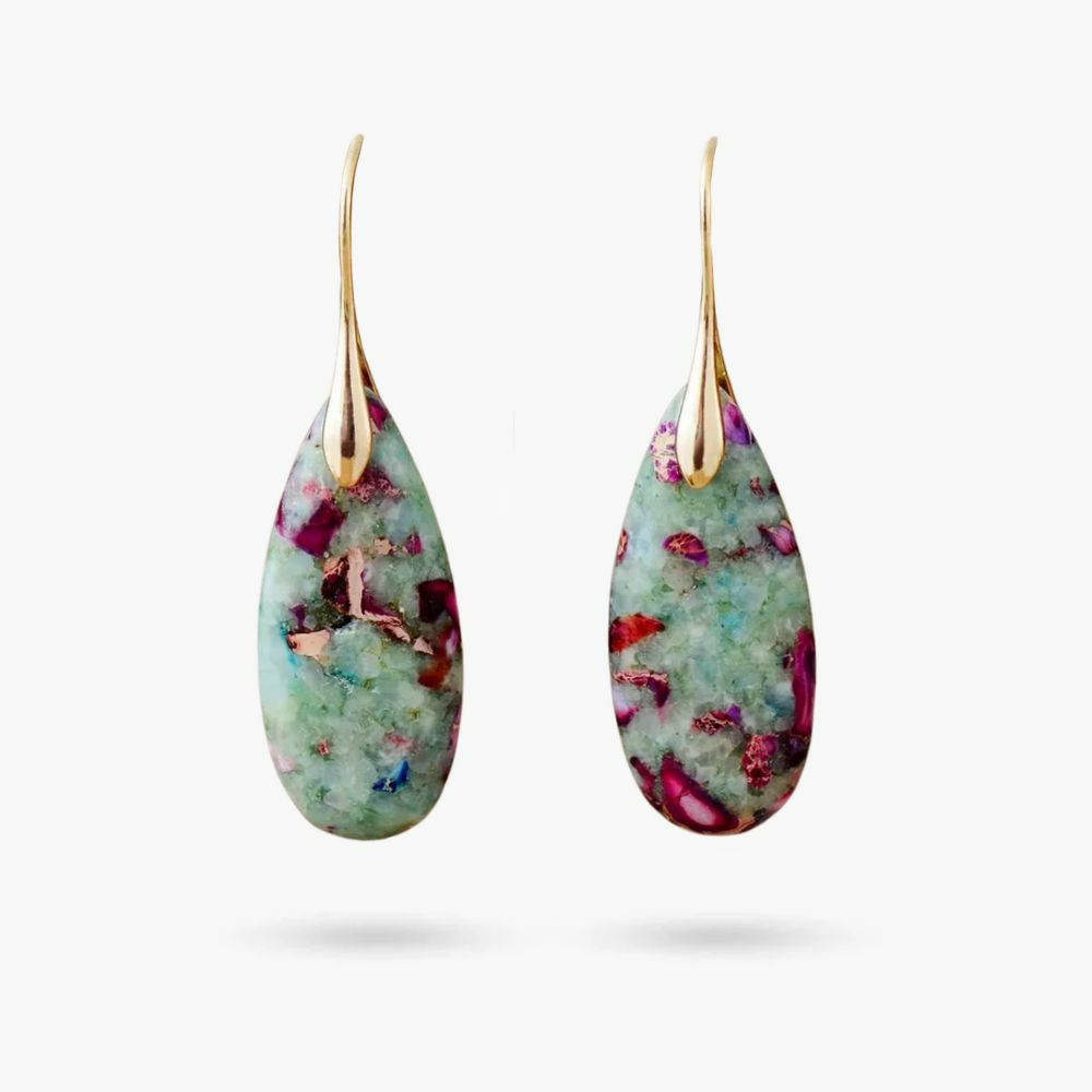 Earrings | Rosy Reef Jasper Teardrop Earrings Earrings Earrings