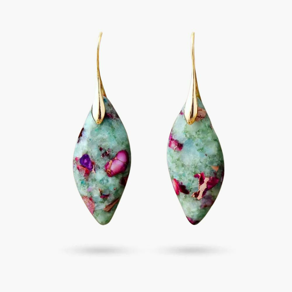 Earrings | Rosy Reef Leaves Jasper Earrings Earrings Earrings