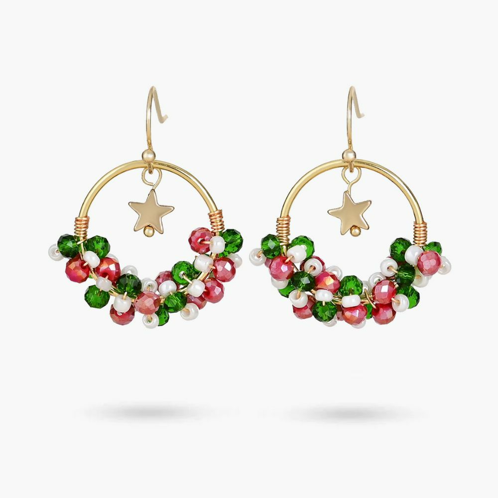 Earrings | Starry Mistletoe Wreath Earrings Earrings Earrings