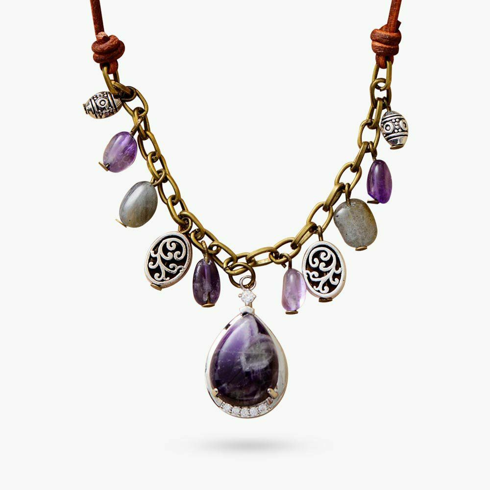 Necklaces | Antique Amethyst Silver Charm Necklace Jewelry Necklaces