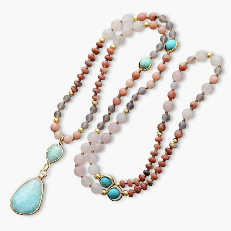 Necklaces | Frosted Turquoise and Amazonite Protection Necklace Jewelry Necklaces