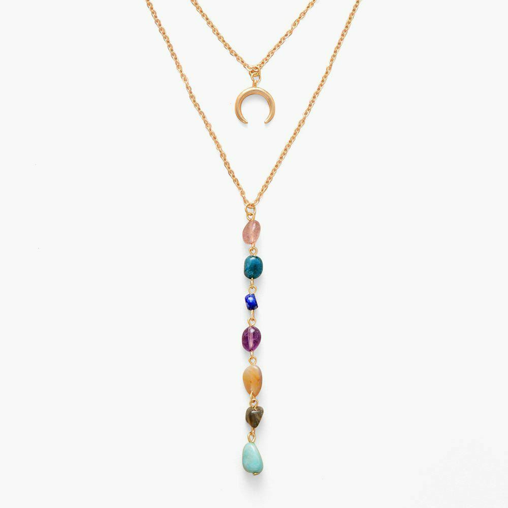 Necklaces | Rain 7 Chakra Heart Gold Chain Necklace Jewelry Necklaces