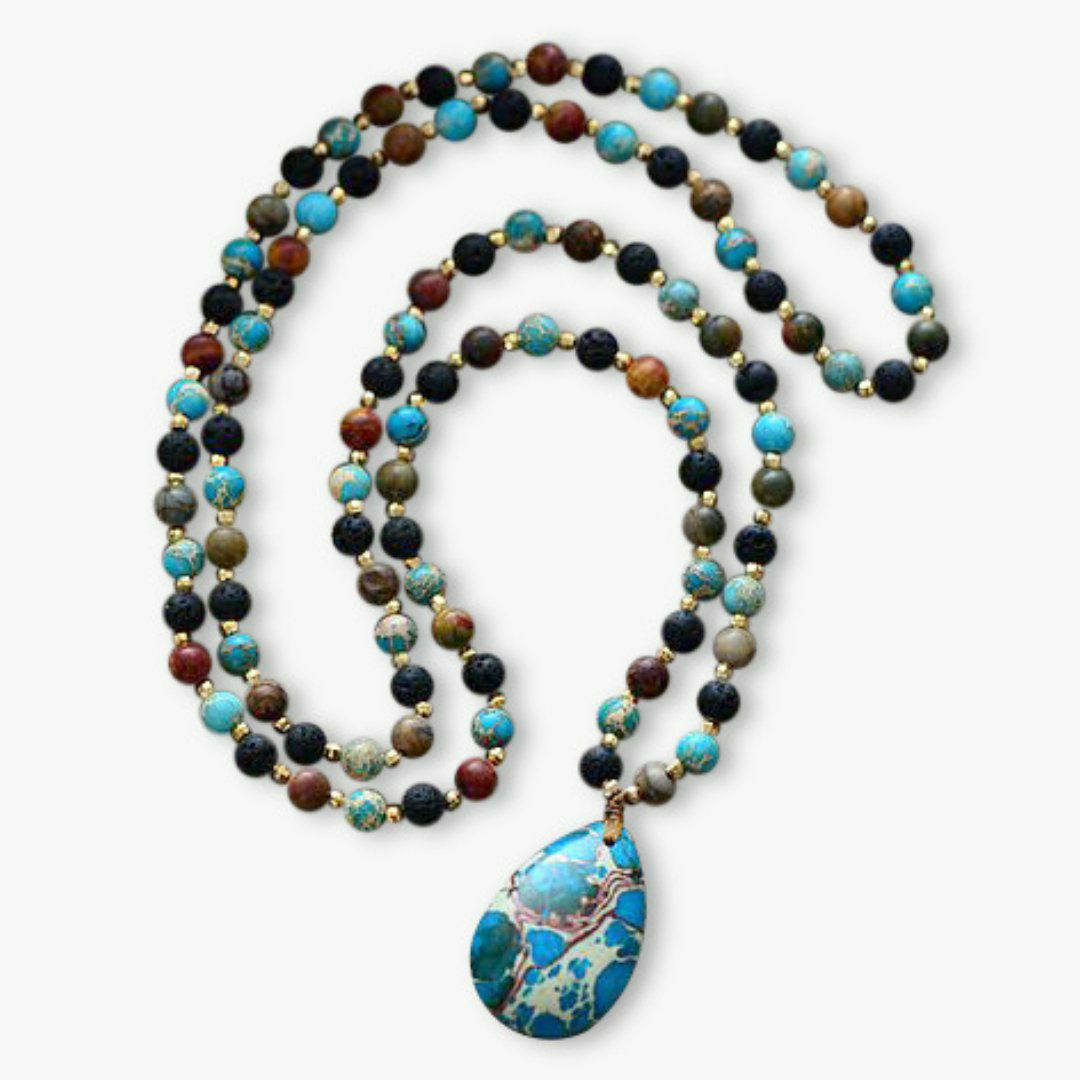 Necklaces | Water DropLabradorite & Onyx Pendant Necklace Jewelry Necklaces