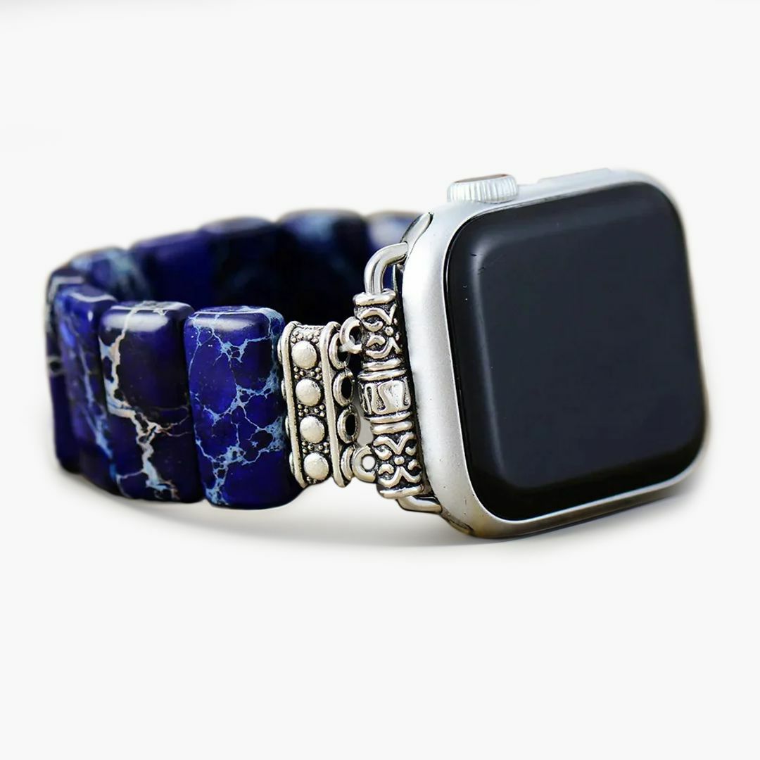 Stretch Straps | Dark Navy Tibetan Jasper Stretch Apple Watch Strap Apple Watch Straps Apple Watch Straps