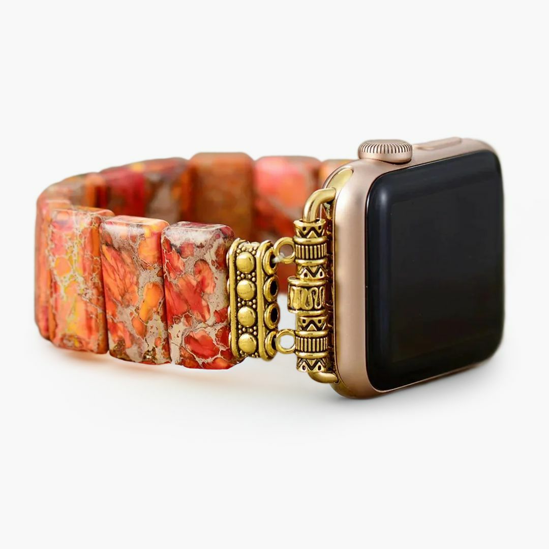 Stretch Straps | Pumpkin Tibetan Jasper Stretch Apple Watch Strap Apple Watch Straps Apple Watch Straps