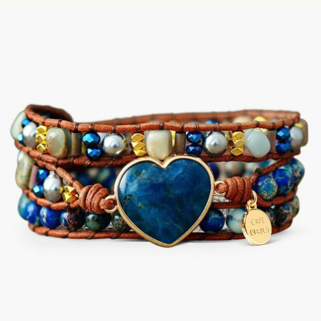 Bracelets | Healing Apatite Heart Wrap Bracelet Bracelets Bracelets