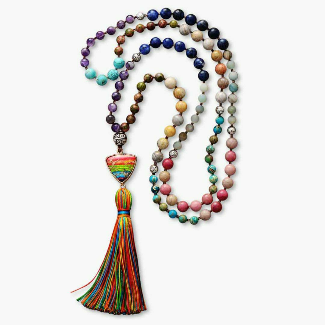 Necklaces | Chakra Charm Tassel Necklace Jewelry Necklaces